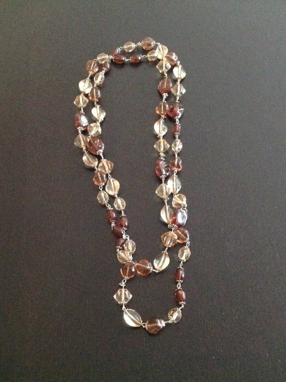 Brown and Cream Stone Necklace